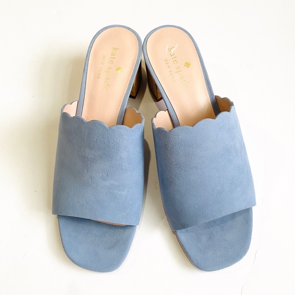 Kate Spade baby blue cork heels mules - Picture 2 of 7
